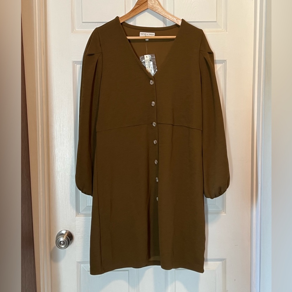 Madewell Texture & Thread dress - Olive Green XL